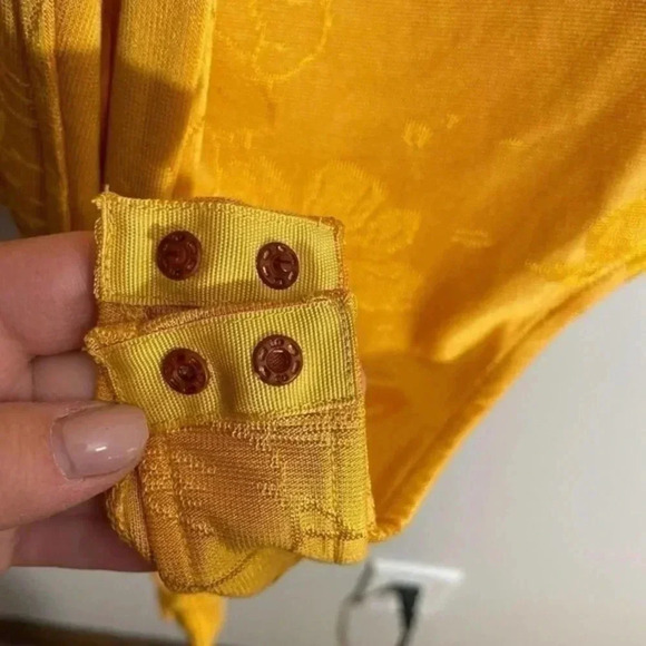 Zara yellow KNOTTED JACQUARD BODYSUIT  Small  5039/062 - Picture 9 of 10